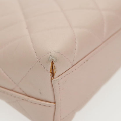 CHANEL Matelasse Chain Hand Bag Leather Pink Silver CC bs19287