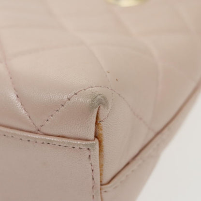 CHANEL Matelasse Chain Hand Bag Leather Pink Silver CC bs19287