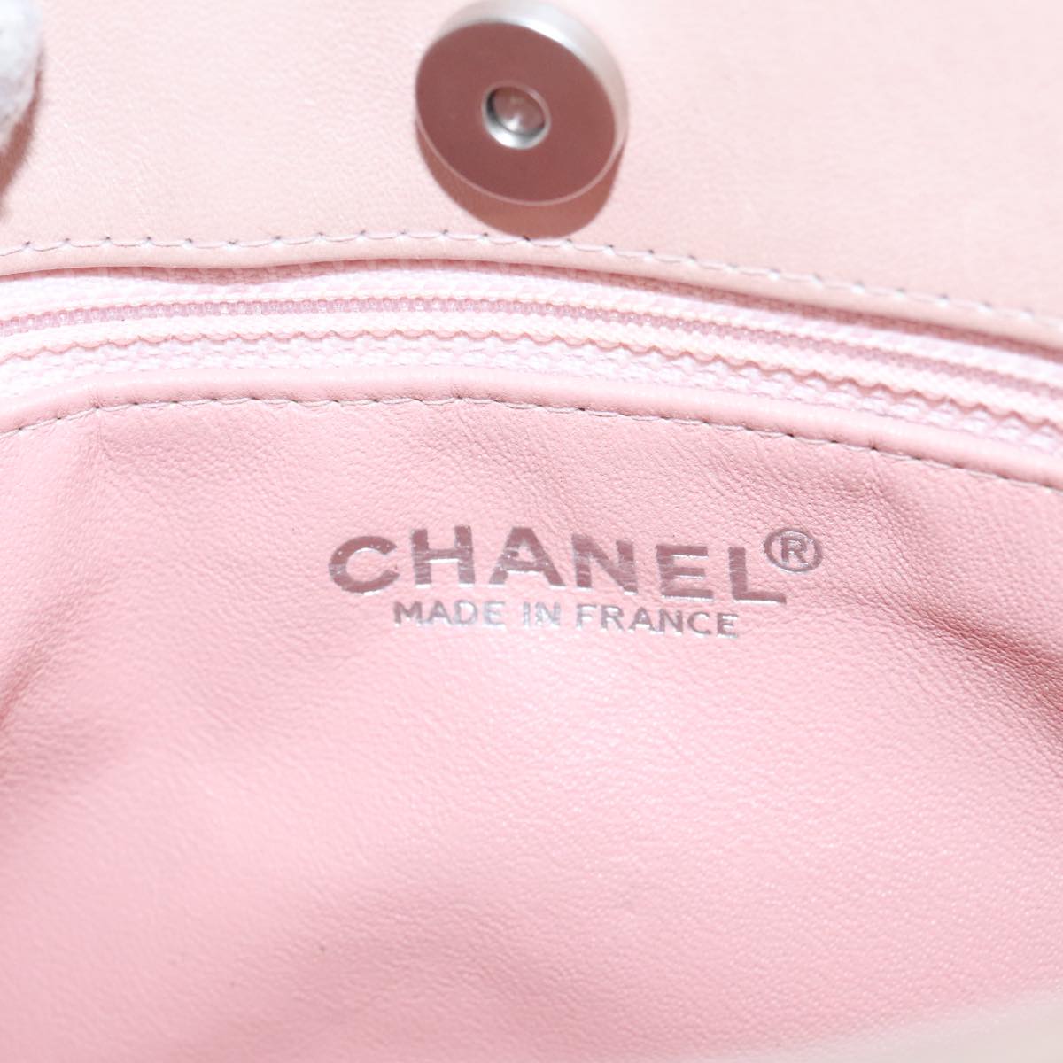CHANEL Matelasse Chain Hand Bag Leather Pink Silver CC bs19287
