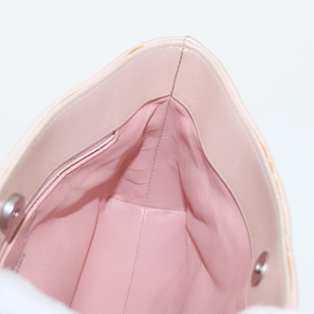 CHANEL Matelasse Chain Hand Bag Leather Pink Silver CC bs19287