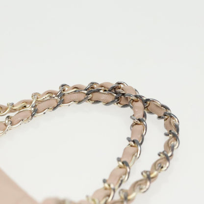 CHANEL Matelasse Chain Hand Bag Leather Pink Silver CC bs19287
