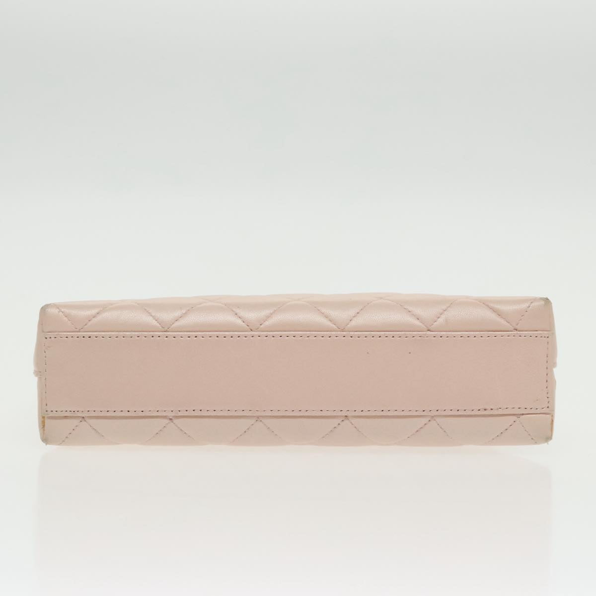 CHANEL Matelasse Chain Hand Bag Leather Pink Silver CC bs19287