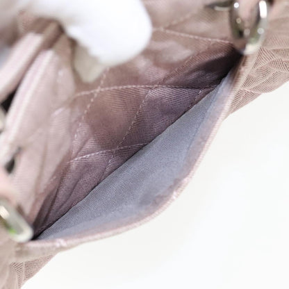 CHANEL Matelasse COCO Mark Hand Bag Canvas Pink Silver CC bs19387