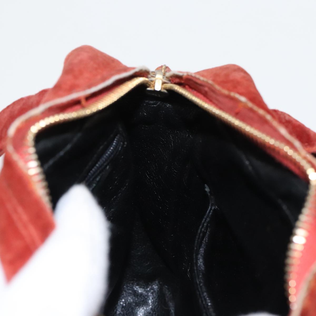 CHANEL Matelasse Hand Bag Velor Orange Gold CC bs19395