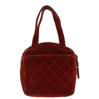 CHANEL Matelasse Hand Bag Velor Orange Gold CC bs19395