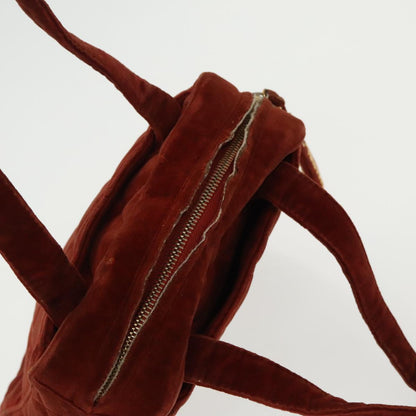 CHANEL Matelasse Hand Bag Velor Orange Gold CC bs19395