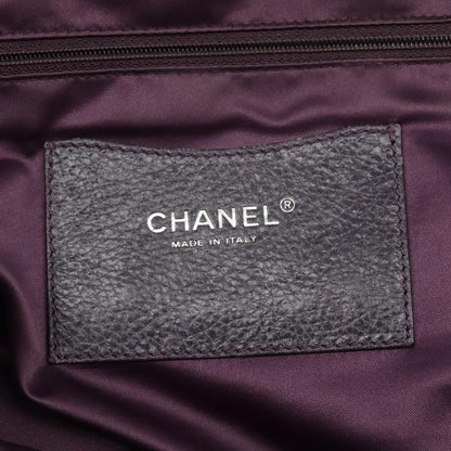 CHANEL Wild Stitch Tote Bag Leather Purple Silver CC bs19398