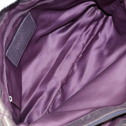 CHANEL Wild Stitch Tote Bag Leather Purple Silver CC bs19398