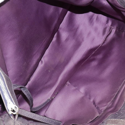 CHANEL Wild Stitch Tote Bag Leather Purple Silver CC bs19398