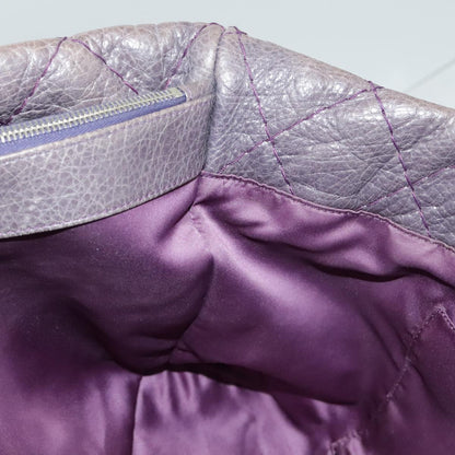 CHANEL Wild Stitch Tote Bag Leather Purple Silver CC bs19398