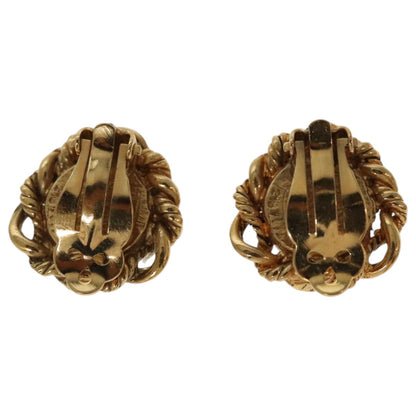 CHANEL Pearl Earring metal Gold Tone CC bs19423
