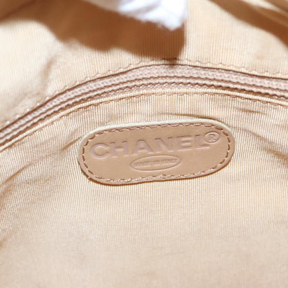 CHANEL Matelasse Wild Stitch Hand Bag Leather Beige CC bs19424