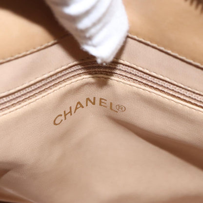 CHANEL V Stitch Hand Bag Leather 2way Beige Gold CC bs19426