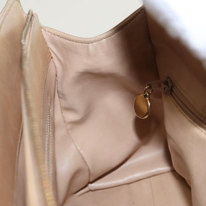 CHANEL V Stitch Hand Bag Leather 2way Beige Gold CC bs19426