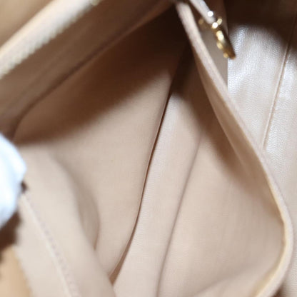 CHANEL V Stitch Hand Bag Leather 2way Beige Gold CC bs19426