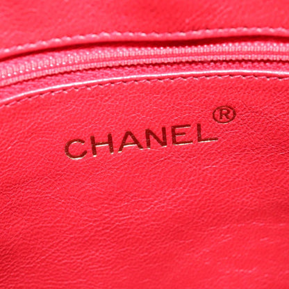 CHANEL Chain Shoulder Bag Canvas Red Gold CC bs19429