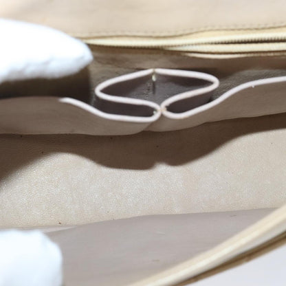 CHANEL Matelasse Chain Hand Bag Lamb Skin Beige Gold CC bs19431