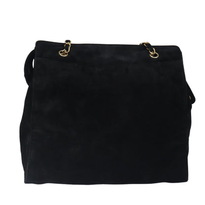CHANEL COCO Mark Chain Shoulder Bag Suede Black Gold CC bs19433