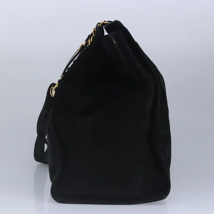 CHANEL COCO Mark Chain Shoulder Bag Suede Black Gold CC bs19433