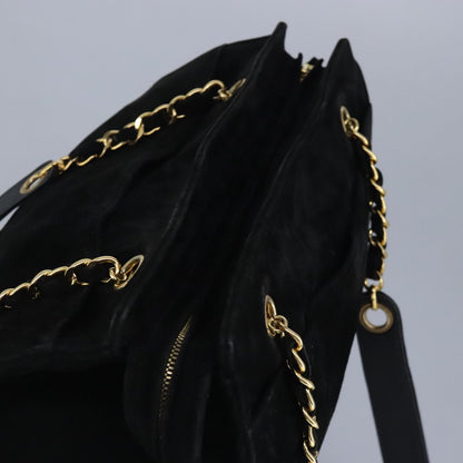 CHANEL COCO Mark Chain Shoulder Bag Suede Black Gold CC bs19433
