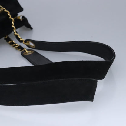 CHANEL COCO Mark Chain Shoulder Bag Suede Black Gold CC bs19433