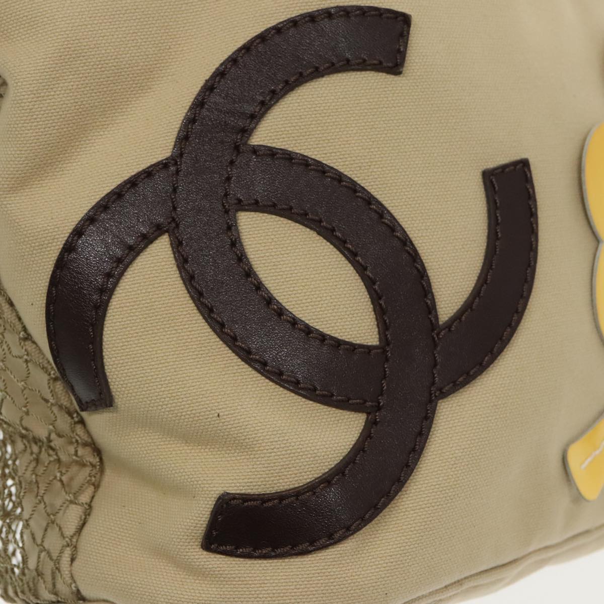 CHANEL Shoulder Bag Canvas Beige CC bs19434