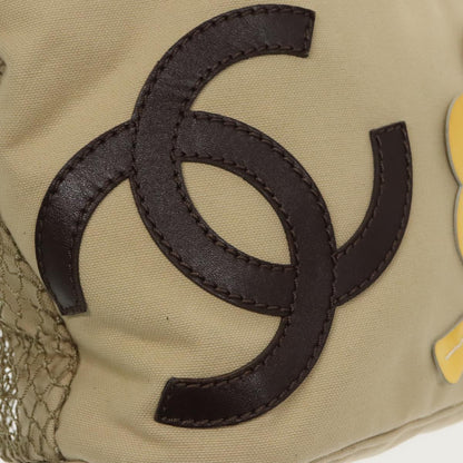 CHANEL Shoulder Bag Canvas Beige CC bs19434