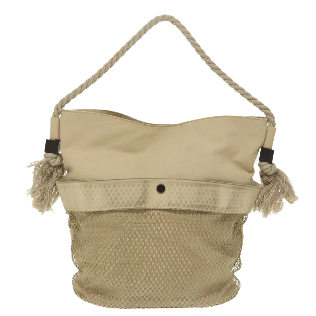 CHANEL Shoulder Bag Canvas Beige CC bs19434