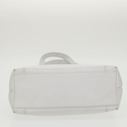 CHANEL Shoulder Bag Caviar Skin White Gold CC bs19456