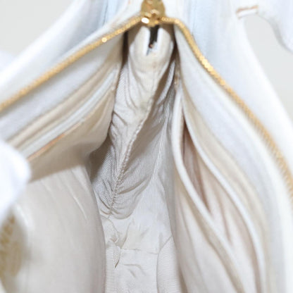 CHANEL Shoulder Bag Caviar Skin White Gold CC bs19456