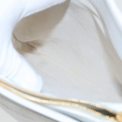 CHANEL Shoulder Bag Caviar Skin White Gold CC bs19456