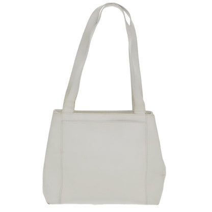 CHANEL Shoulder Bag Caviar Skin White Gold CC bs19456