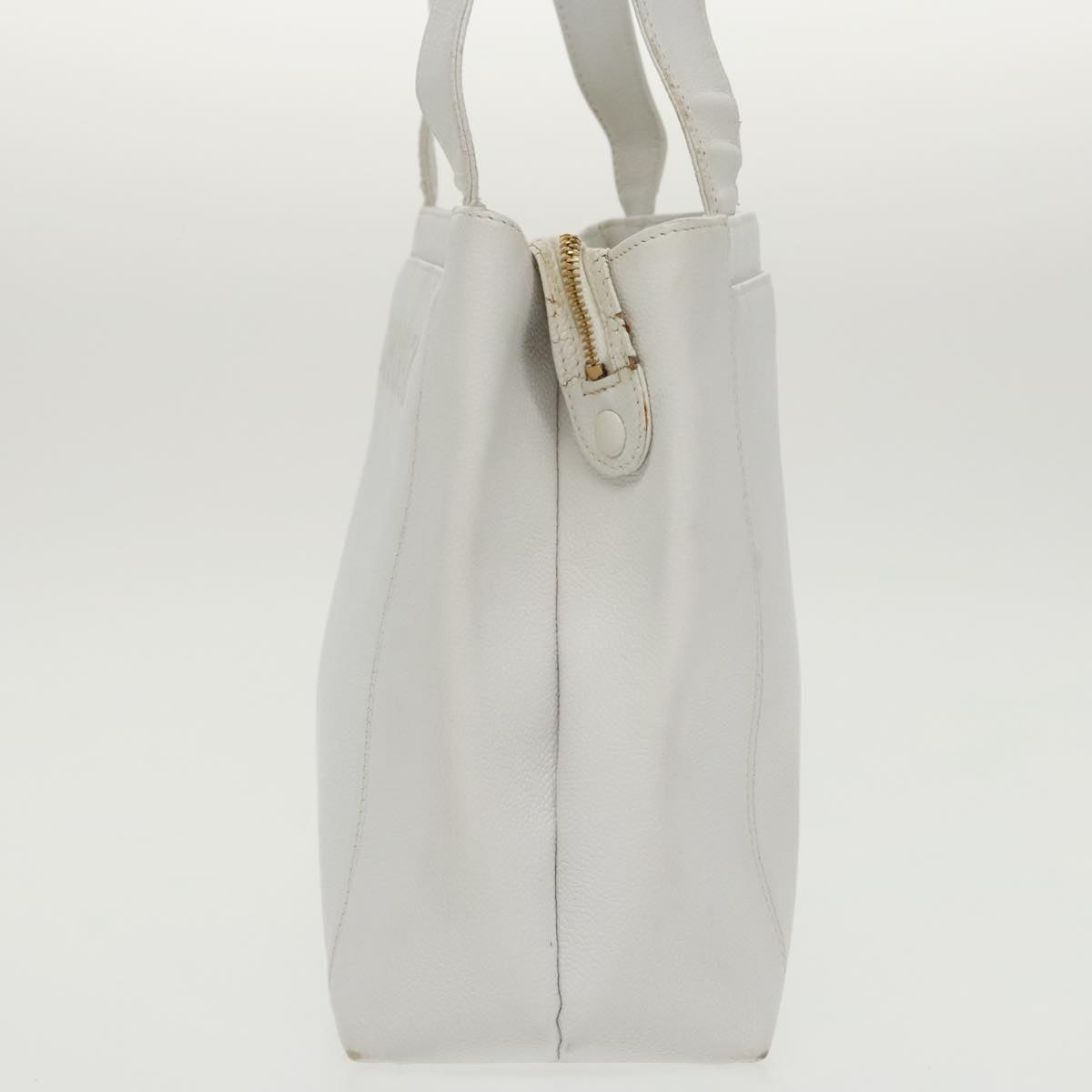 CHANEL Shoulder Bag Caviar Skin White Gold CC bs19456