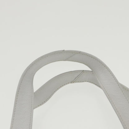 CHANEL Shoulder Bag Caviar Skin White Gold CC bs19456