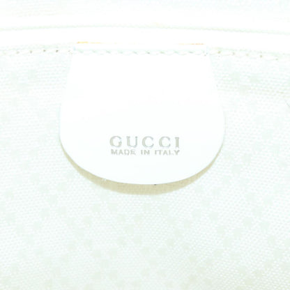 GUCCI Bamboo Hand Bag Nylon Leather White Silver 000 2040 0538  bs19480