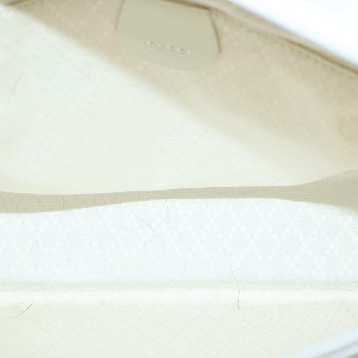 GUCCI Bamboo Hand Bag Nylon Leather White Silver 000 2040 0538  bs19480