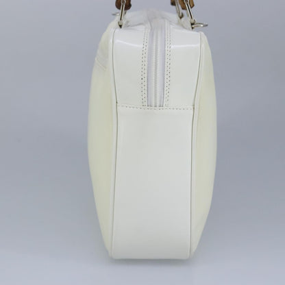 GUCCI Bamboo Hand Bag Nylon Leather White Silver 000 2040 0538  bs19480