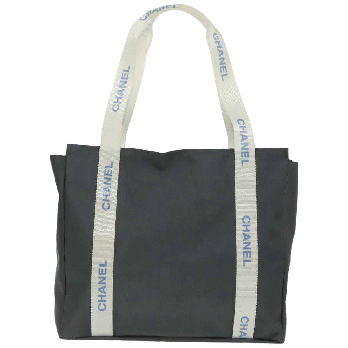 CHANEL Tote Bag Nylon Gray White CC bs19531