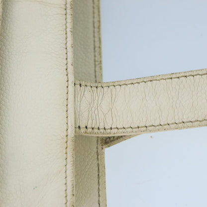 CHANEL Shoulder Bag Caviar Skin White CC bs19618