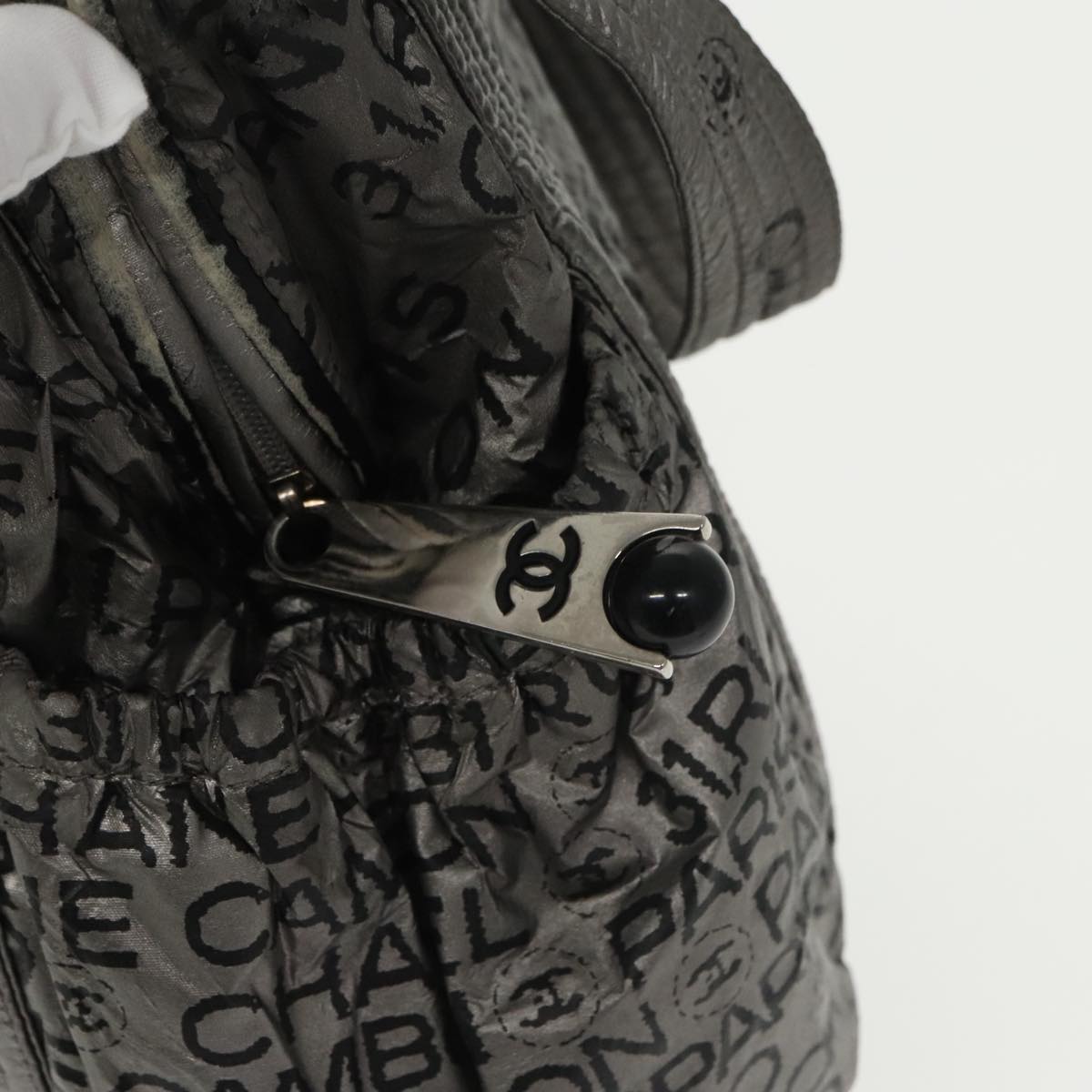 CHANEL Unlimited Tote Bag Nylon Silver CC bs19653