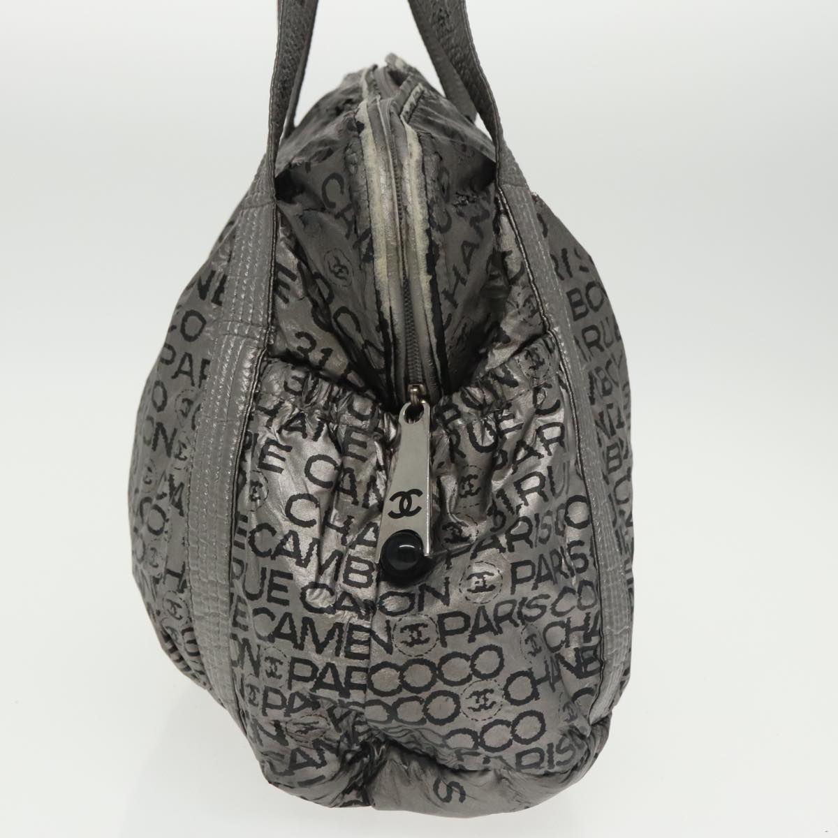CHANEL Unlimited Tote Bag Nylon Silver CC bs19653