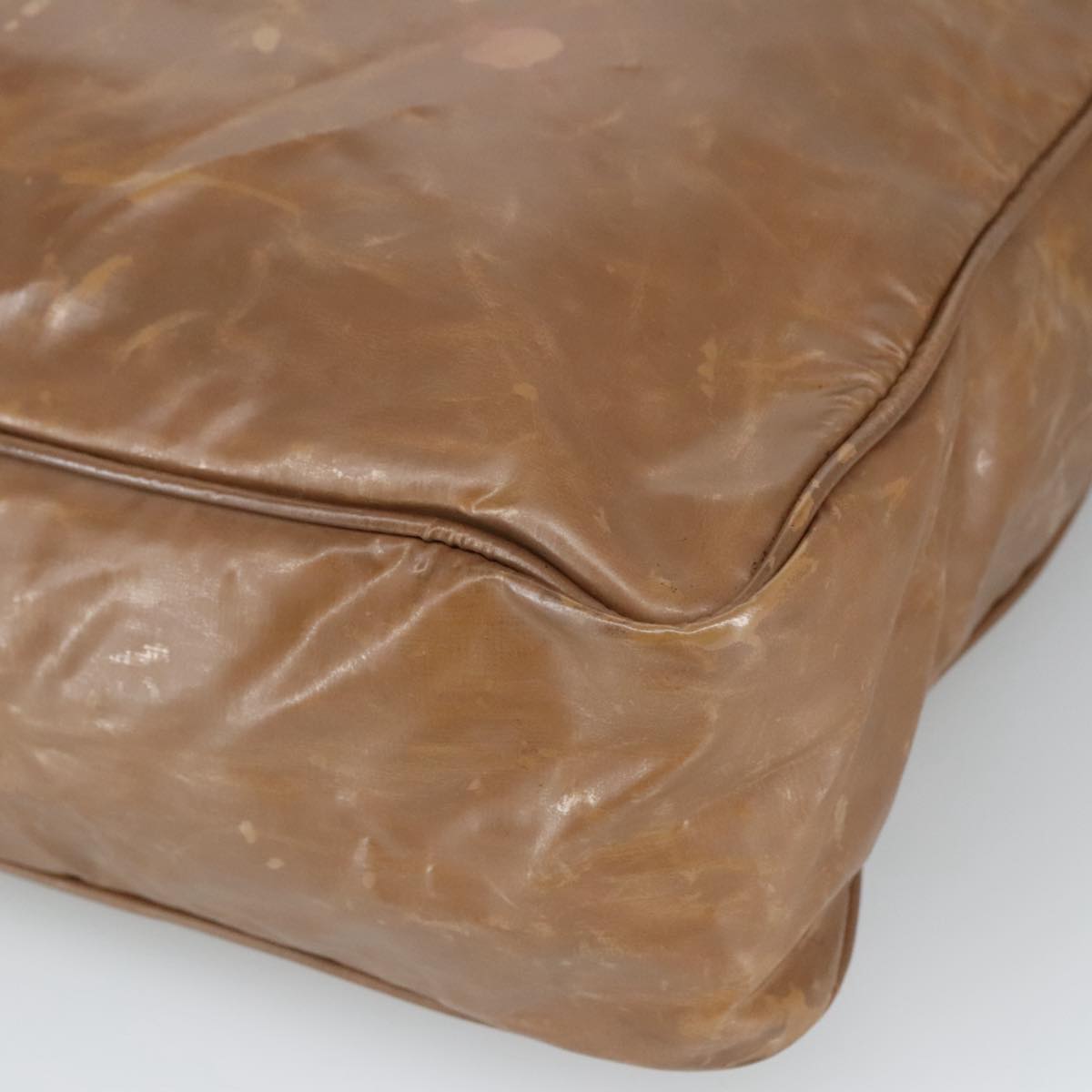 CHANEL Chain Tote Bag Patent leather Gold Brown CC bs19657