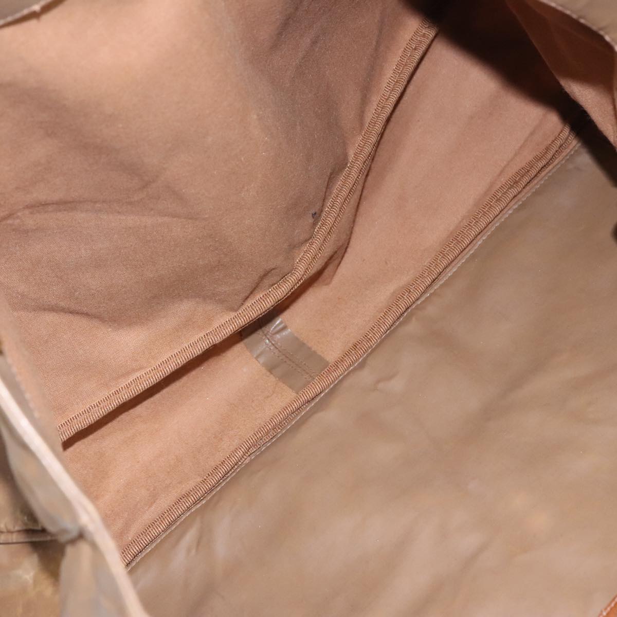 CHANEL Chain Tote Bag Patent leather Gold Brown CC bs19657