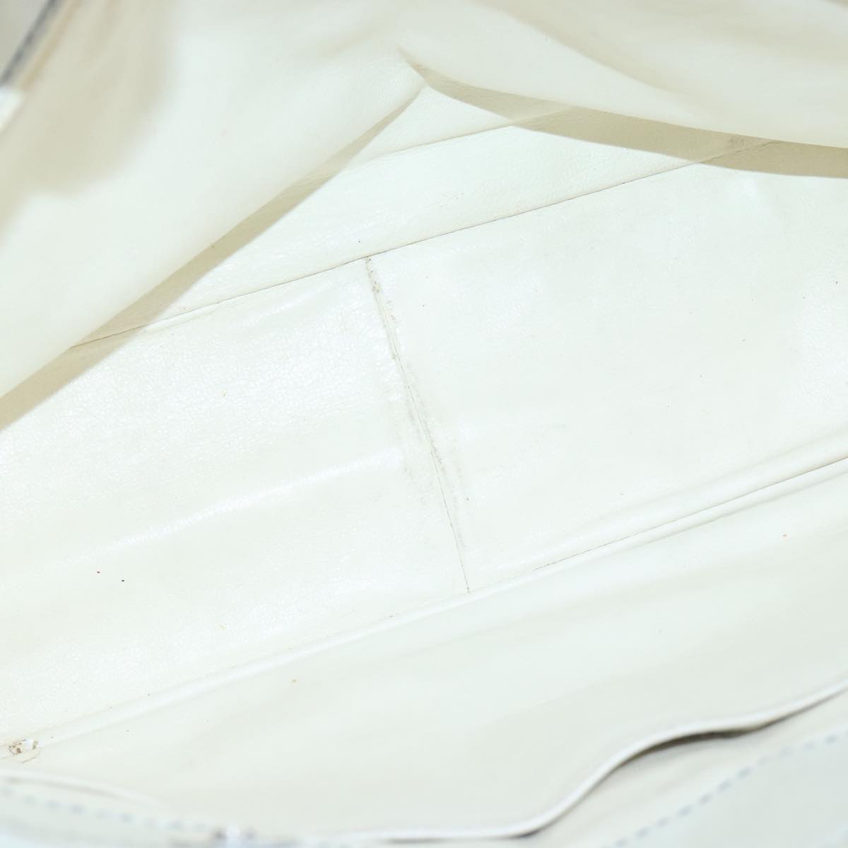 CHANEL Choco Bar Chain Tote Bag Leather White CC bs19700