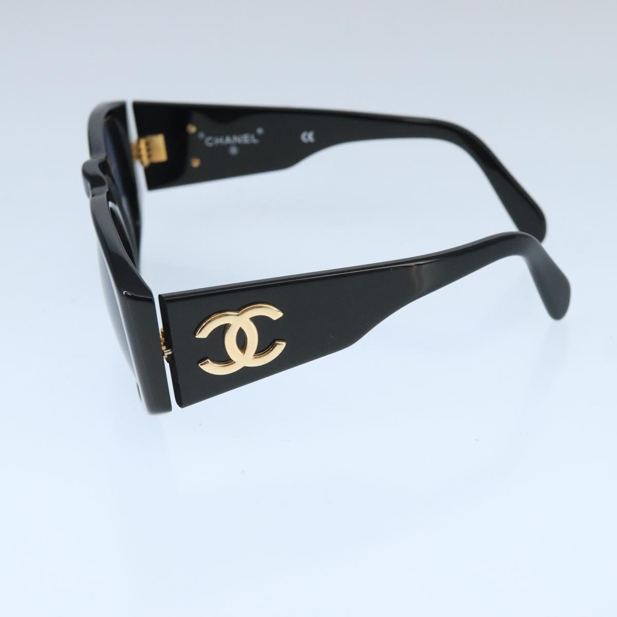 CHANEL Sunglasses plastic Black CC bs19747