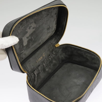 CHANEL Vanity COCO Mark Pouch Caviar Skin Black Gold CC bs19771