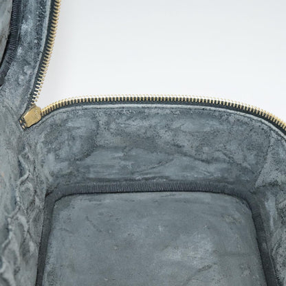 CHANEL Vanity COCO Mark Pouch Caviar Skin Black Gold CC bs19771
