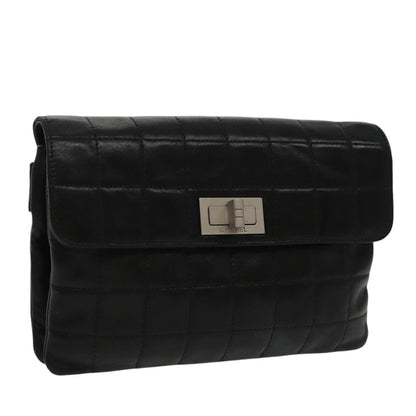 CHANEL Choco Bar Waist bag Lamb Skin Black Gold CC bs19810