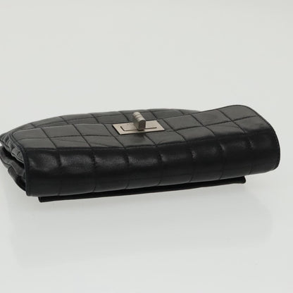 CHANEL Choco Bar Waist bag Lamb Skin Black Gold CC bs19810