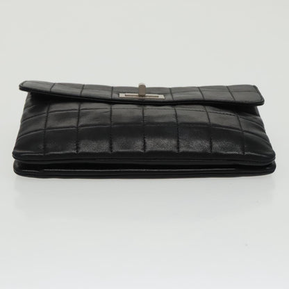CHANEL Choco Bar Waist bag Lamb Skin Black Gold CC bs19810